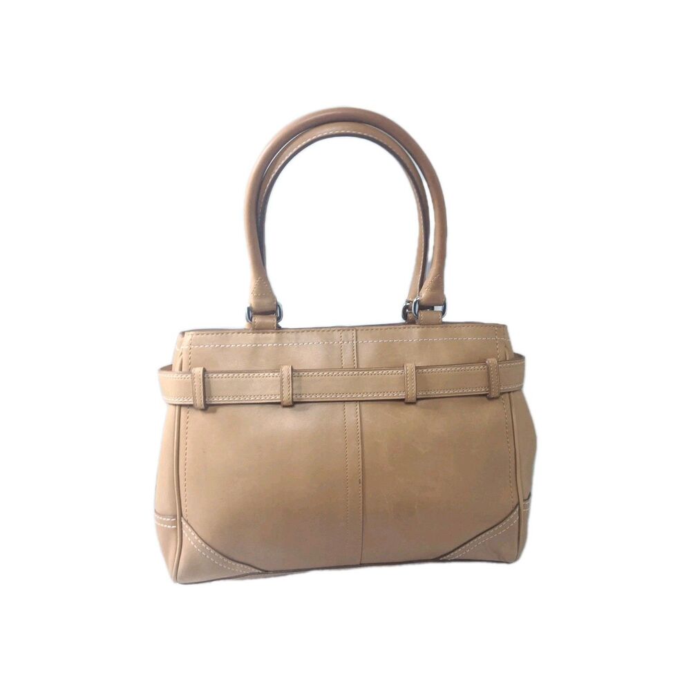 Coach Hampton F08A70 Shoulder Bag Brown Leather Tassel Belted Vintage Y2K - Picture 4 of 10